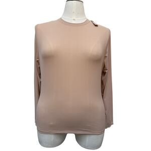 NWT SKIMS Fits Everybody Long Sleeve T-Shirt Women's Size 4X Mica Tan